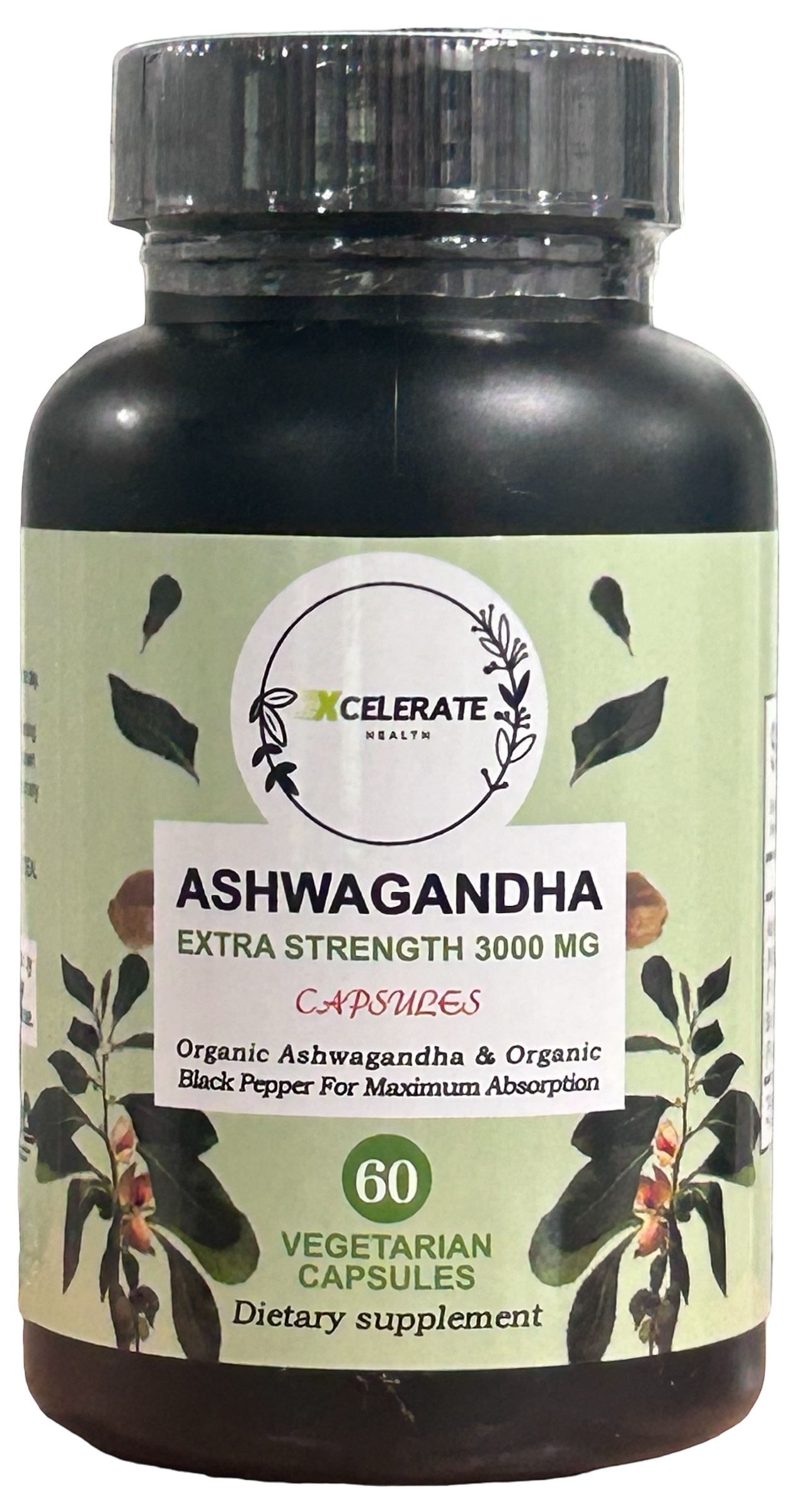 AshwaPepper Xcelerate Health Max Strength 3000 MG Ashwagandha with Black Pepper Extract